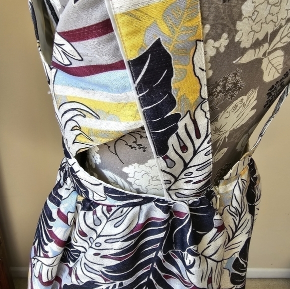 H&M colorful metallic palm leaf backless dress Sz. 8 - Picture 5 of 11